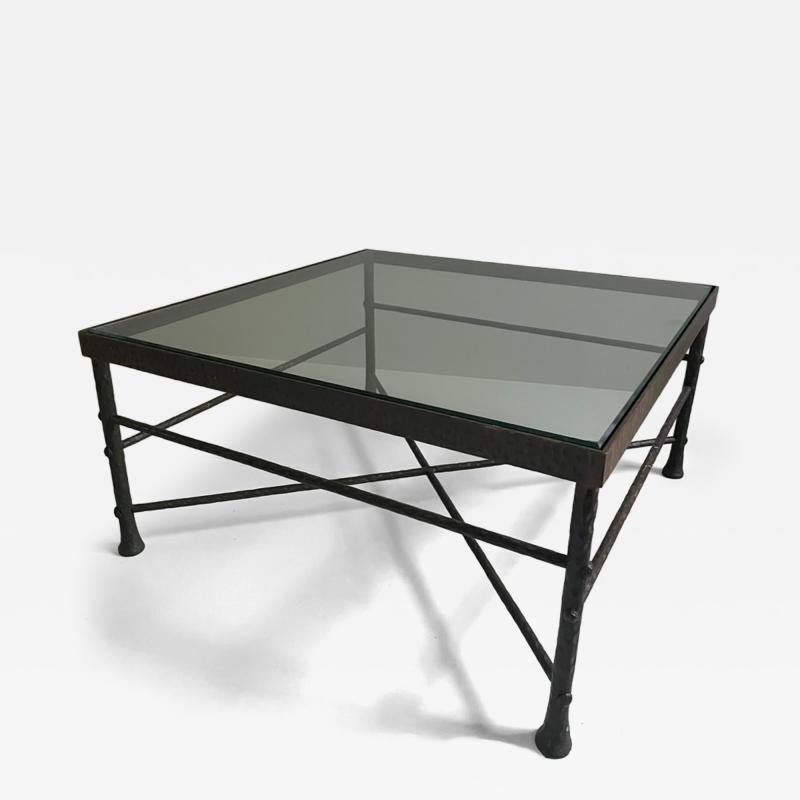 1970s riven iron coffee table France
