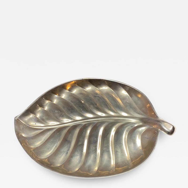 1980s Brass Leaf Center bowl