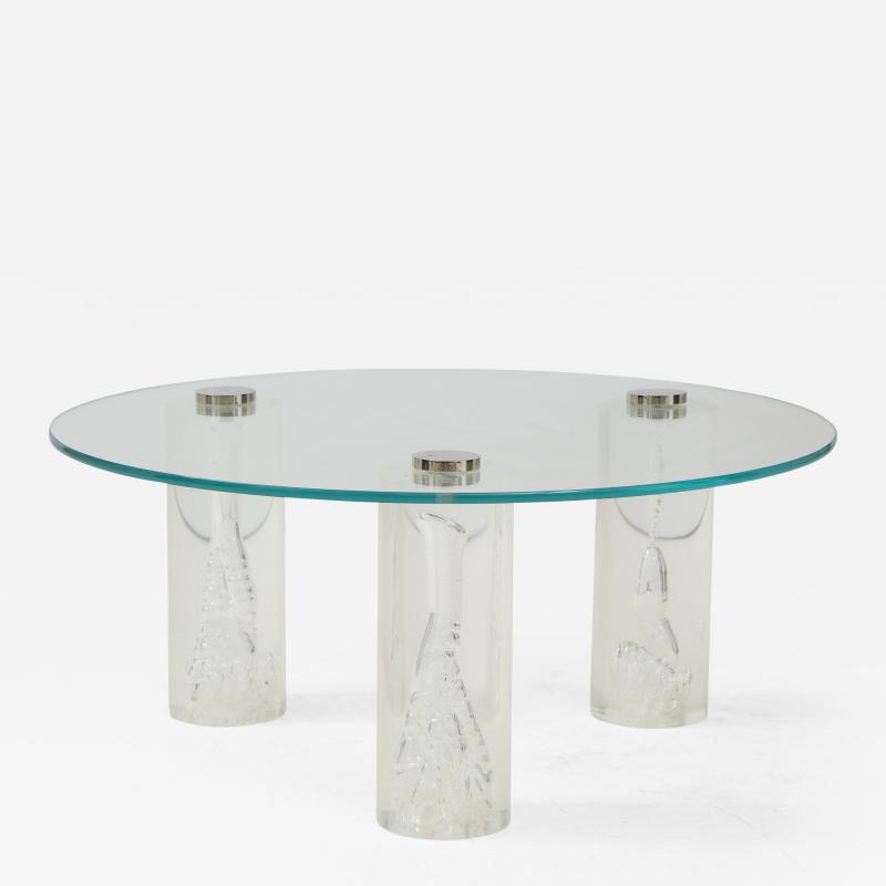 1980s Lucite Coffee Table with Internal Bubbles 