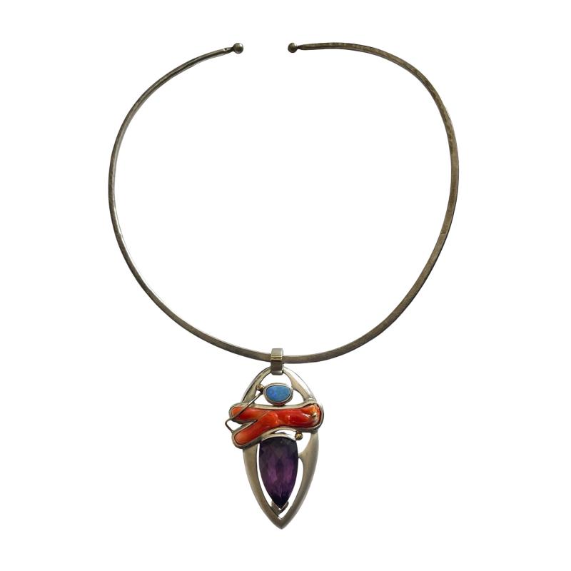 1980s One of a kind necklace signed Catuogno
