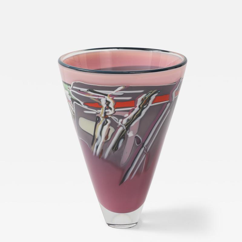 1981 Rick Bernstein Artglass Modernist Vase