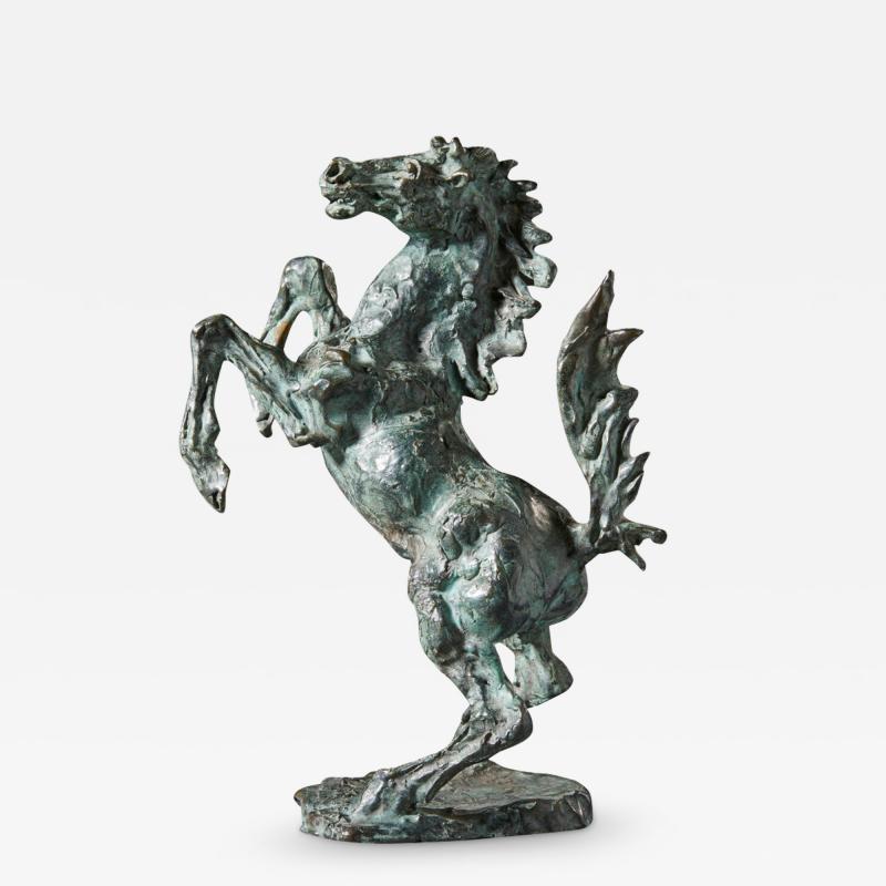 1982 Augusto Murer prancing horse bronze Italy