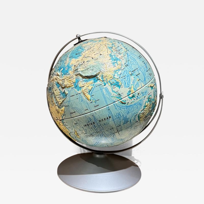 1990s Nystrom Sculptural Raised Relief World Globe