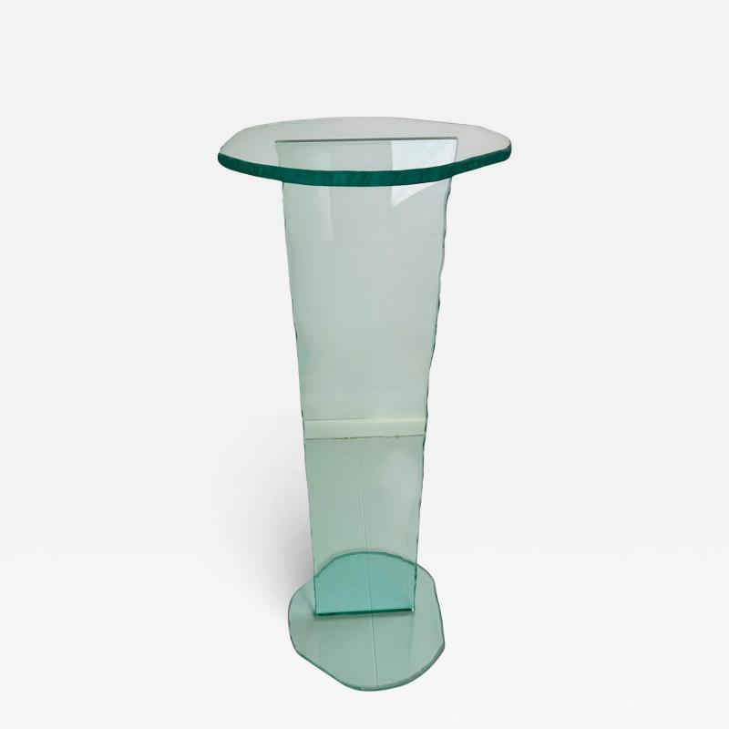 1990s Post Modern Rough Edge Glass Pedestal