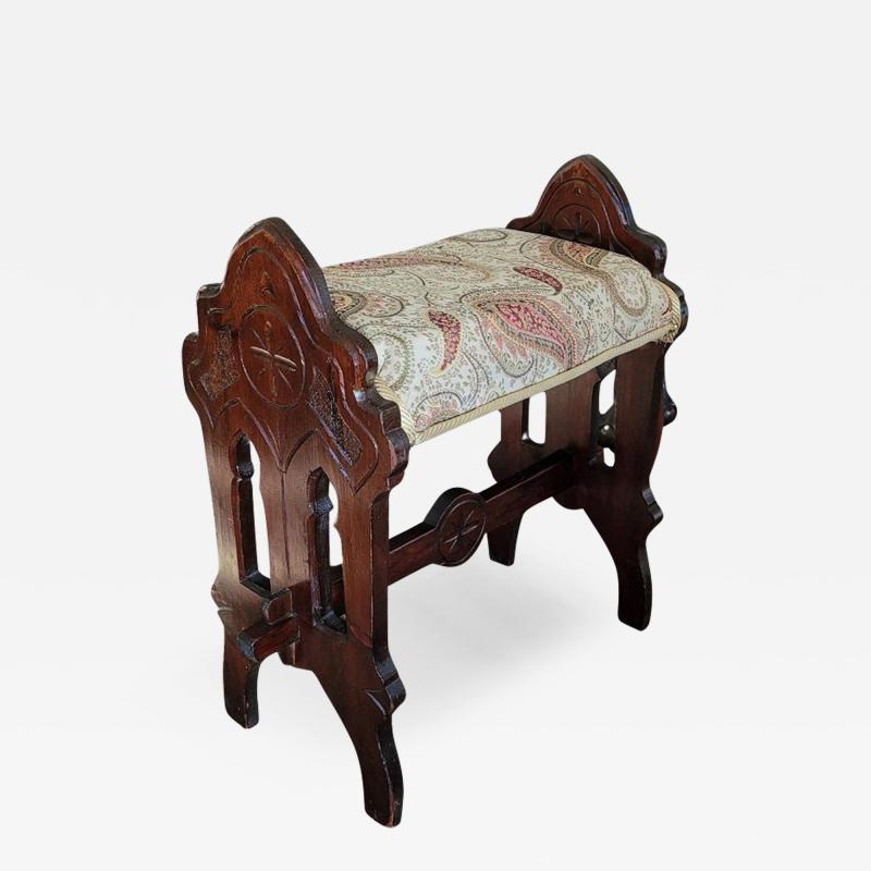 19C French Gothic Revival Bench Stool