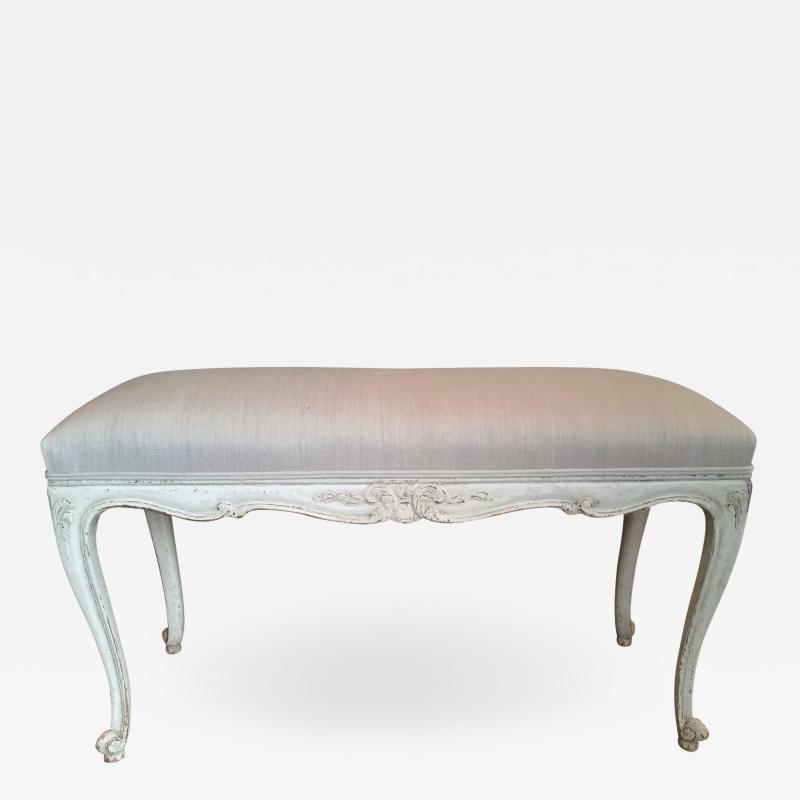 19TH C LOUIS XV PAINTED BENCH