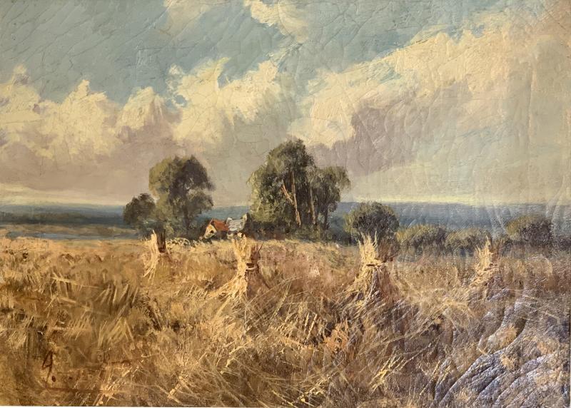 19TH CENTURY HAYSTACKS IN LANDSCAPE OIL PAINTING 310493 1033607 