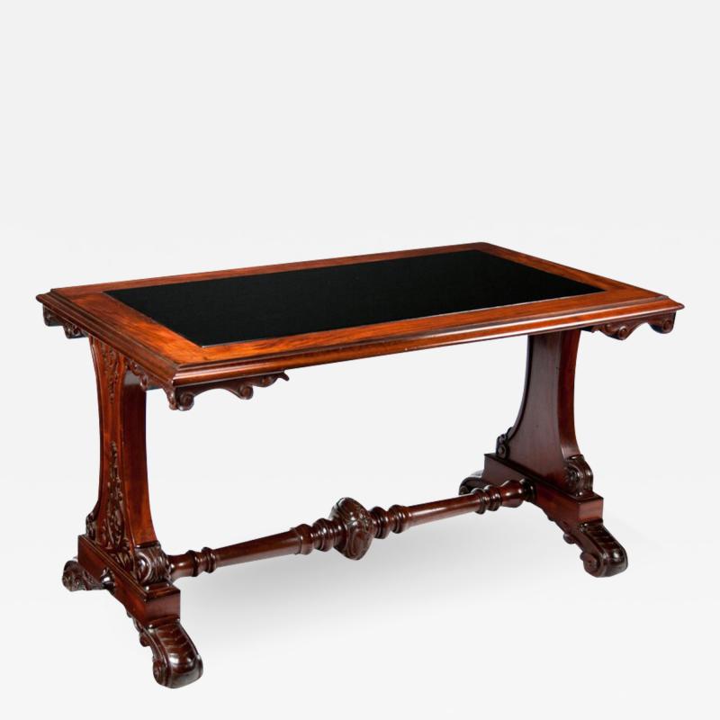 19TH CENTURY MAHOGANY CENTRE SOFA TABLE WITH INSET SLATE TOP