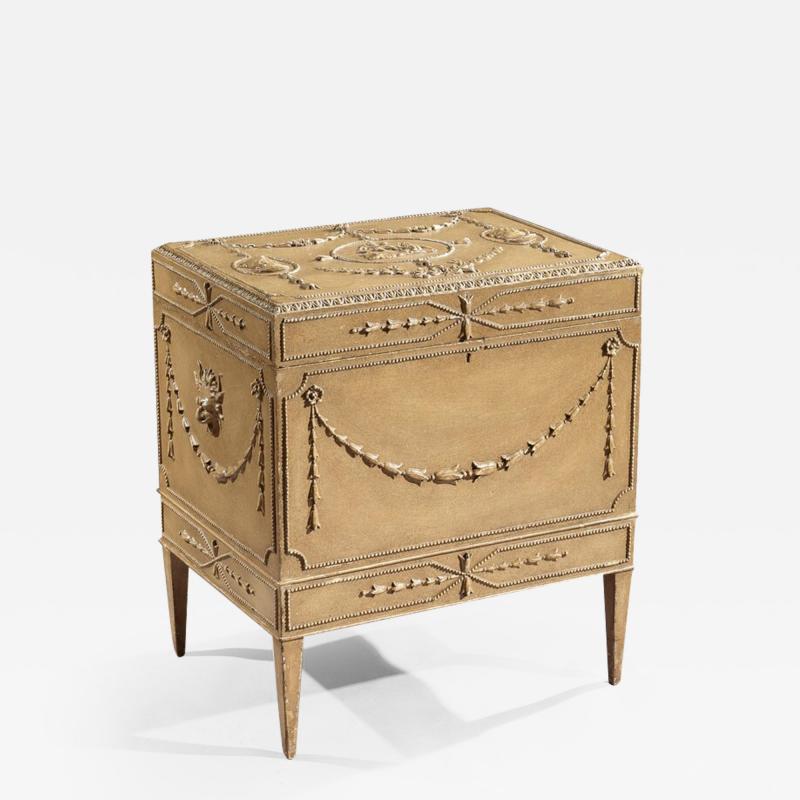 19TH CENTURY PAINTED CARTON PIERRE CHEST IN THE ADAM NEOCLASSICAL STYLE