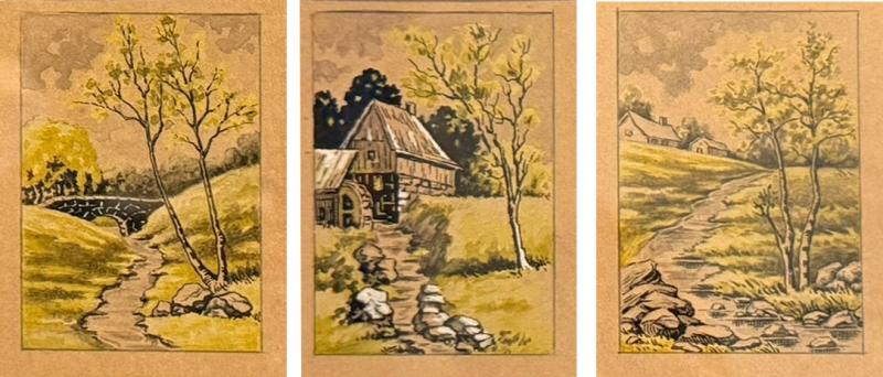 19TH CENTURY TRIO OF MINATURE LANDSCAPE WATERCOLORS