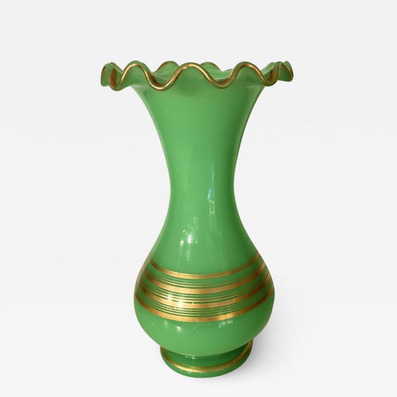 19Th Century French Opaline Uranium Glass Vase