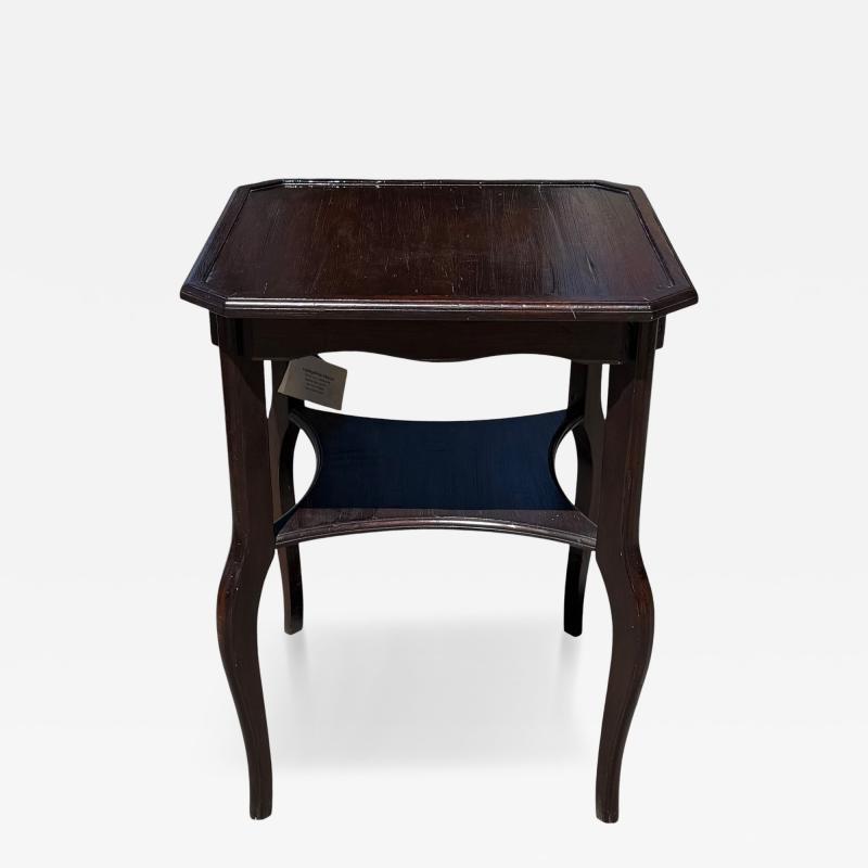 19c Style Ebonized Italian Walnut Two Tier Side Table or Nightstand
