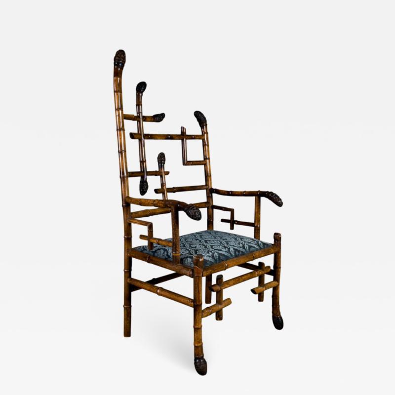 19th C Bamboo Armchair