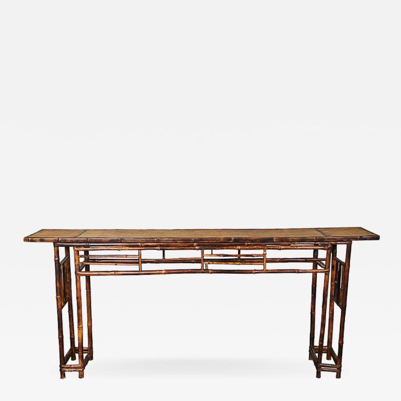 19th C Chinese Bamboo Console Table