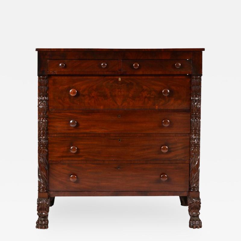 19th C Empire Chest of Drawers Cuban Mahogany Philadelphia