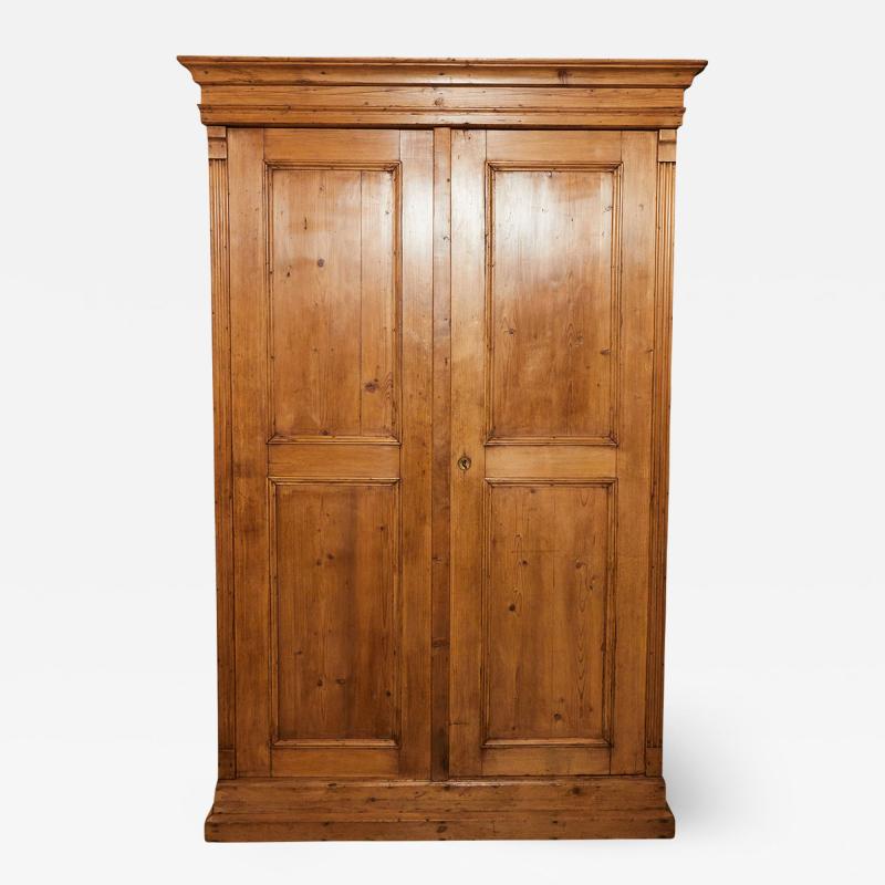 19th C English Pine Cabinet Cupboard