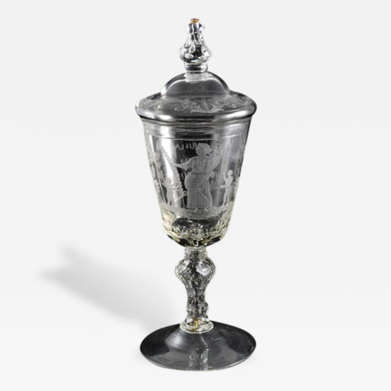 19th C Presentation Ingraved Pokal Viva Mu Laeti Dum Fata Sinunt 