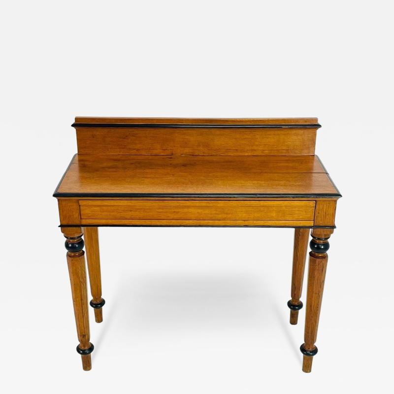 19th Century American Classical Revival Writing Table in Solid Oak with Ebonized
