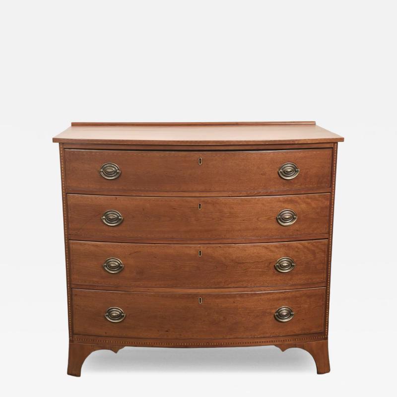 19th Century American Inlaid Bowfront Chest of Drawers