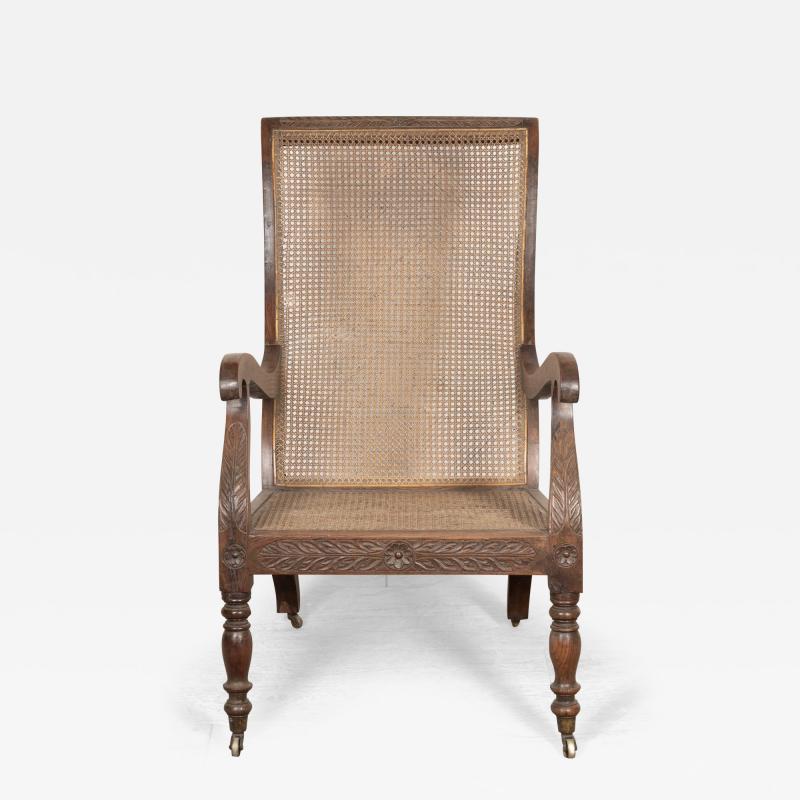 19th Century Anglo Indian Rosewood Bergere Chair