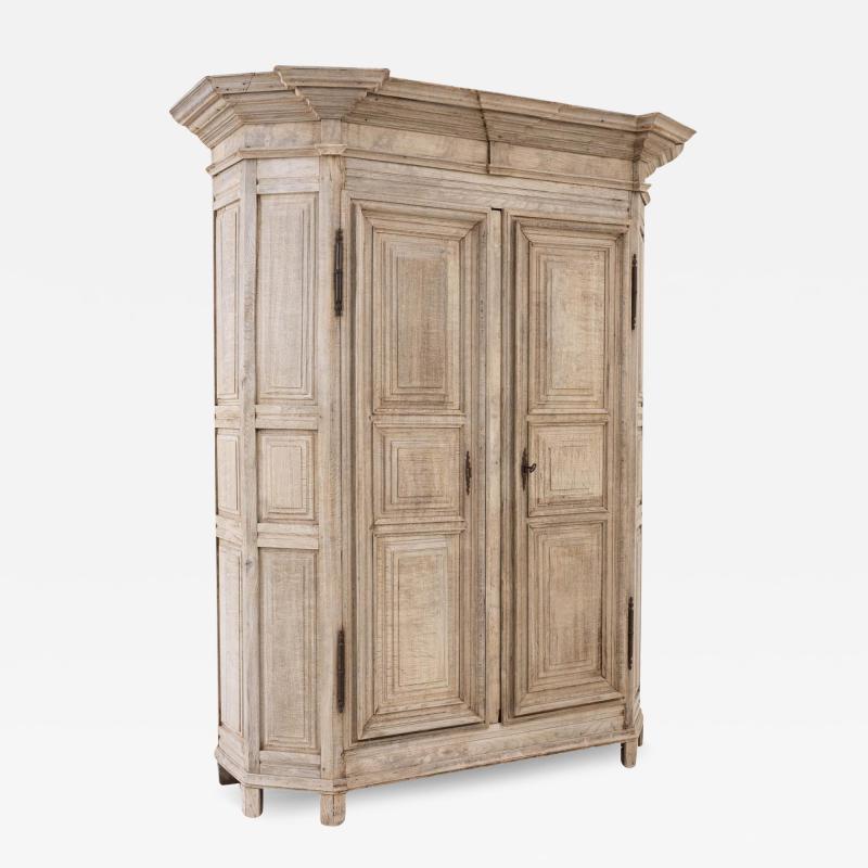 19th Century Belgian Bleached Oak Armoire