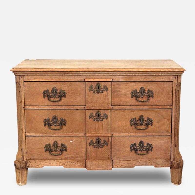 19th Century Belgian Hand Carved Oak Commode