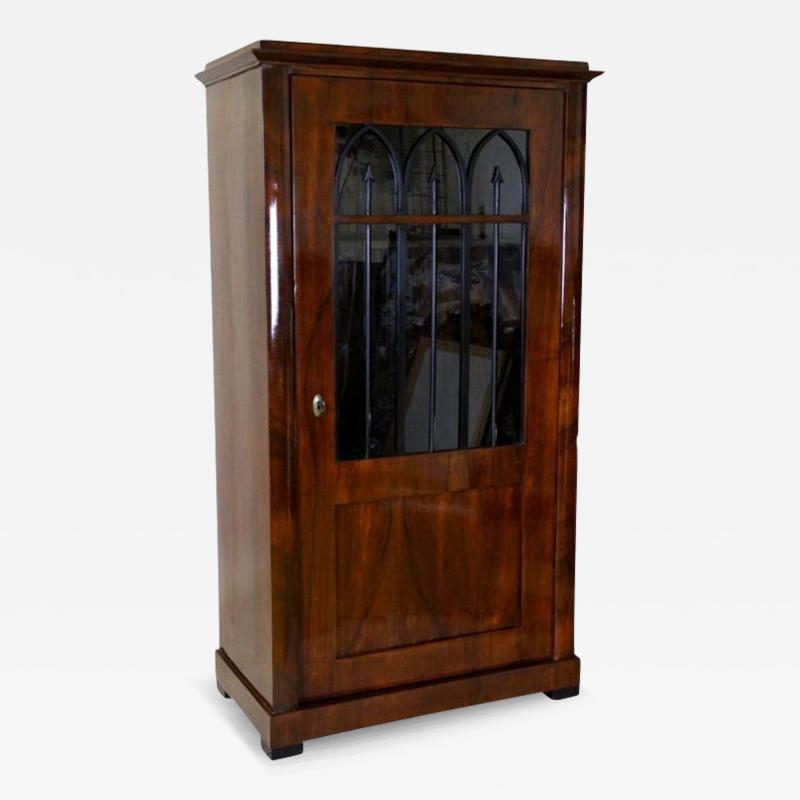 19th Century Biedermeier Vitrine Cabinet or Bookcase Nutwood Austria ca 1840