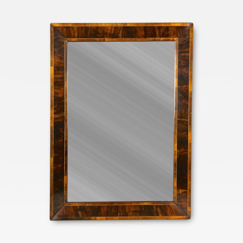 19th Century Biedermeier Wall Mirror Walnut Polished Austria ca 1835