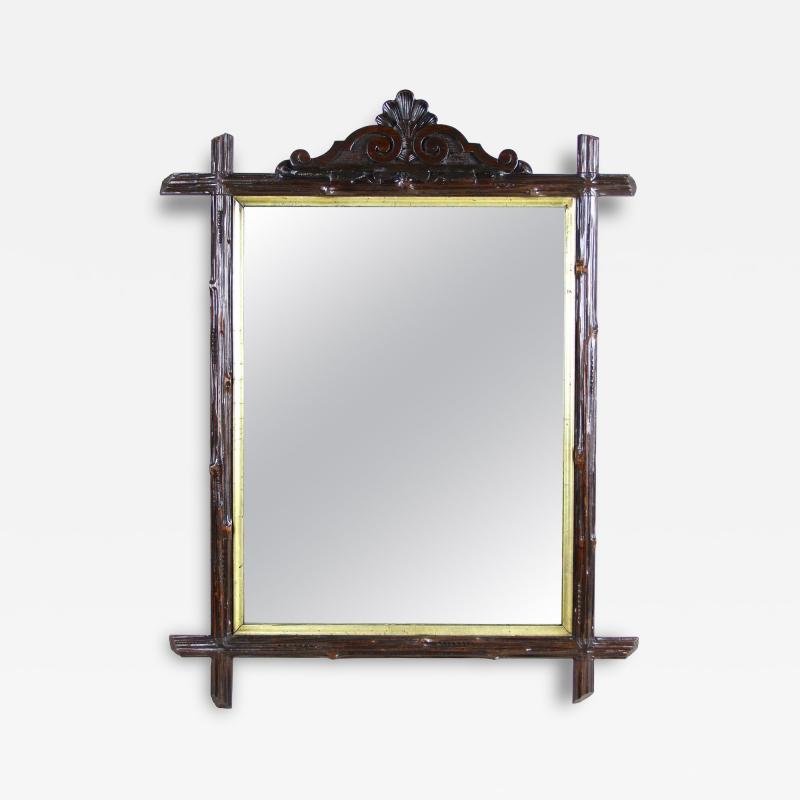 19th Century Black Forest Wall Mirror With Gilt Bars Austria ca 1880