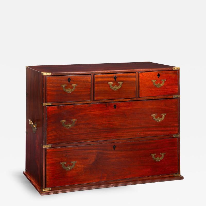 19th Century British Campaign Chest of Drawers