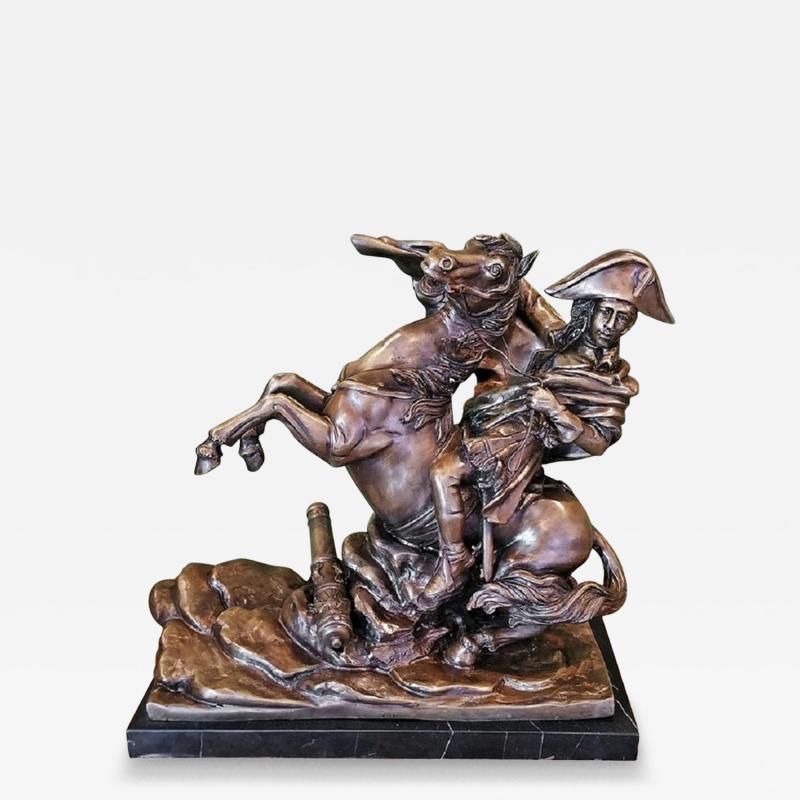 19th Century Bronze Sculpture of Napoleon Crossing the Alps