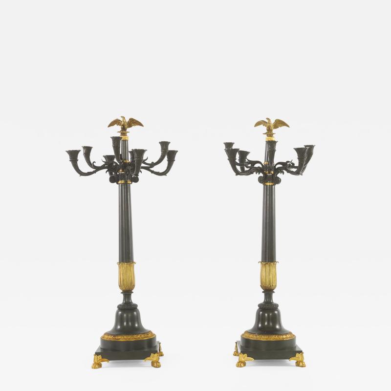 19th Century Bronze Torchiers Candelabras a Pair