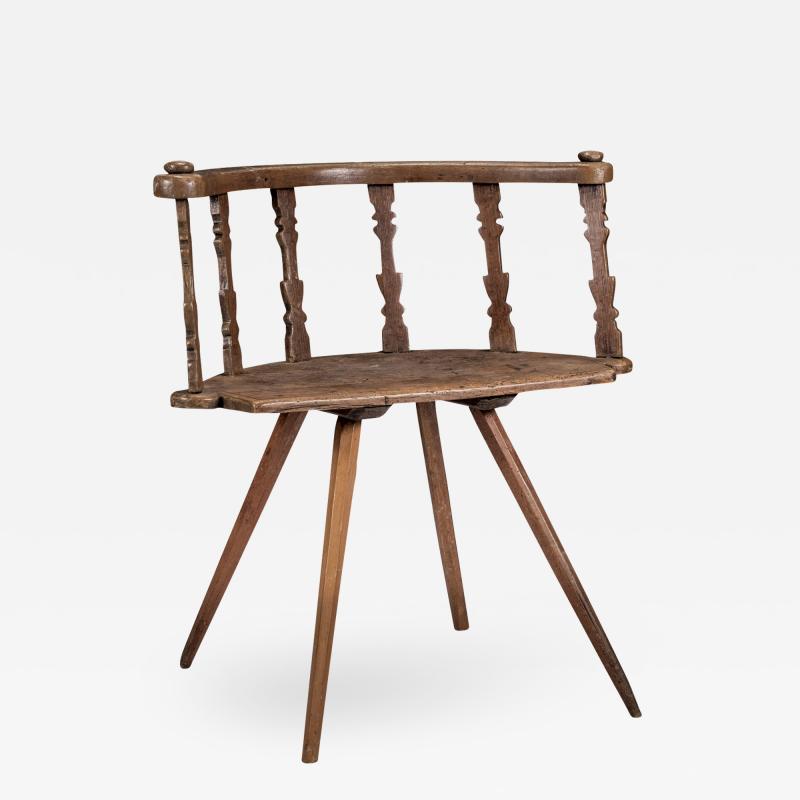 19th Century Carved Swedish Vernacular Chair