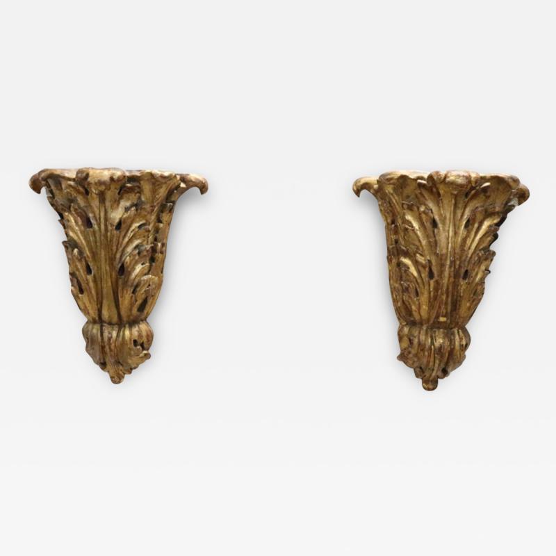 19th Century Carved and Gilded Wood Pair of Antique Friezes
