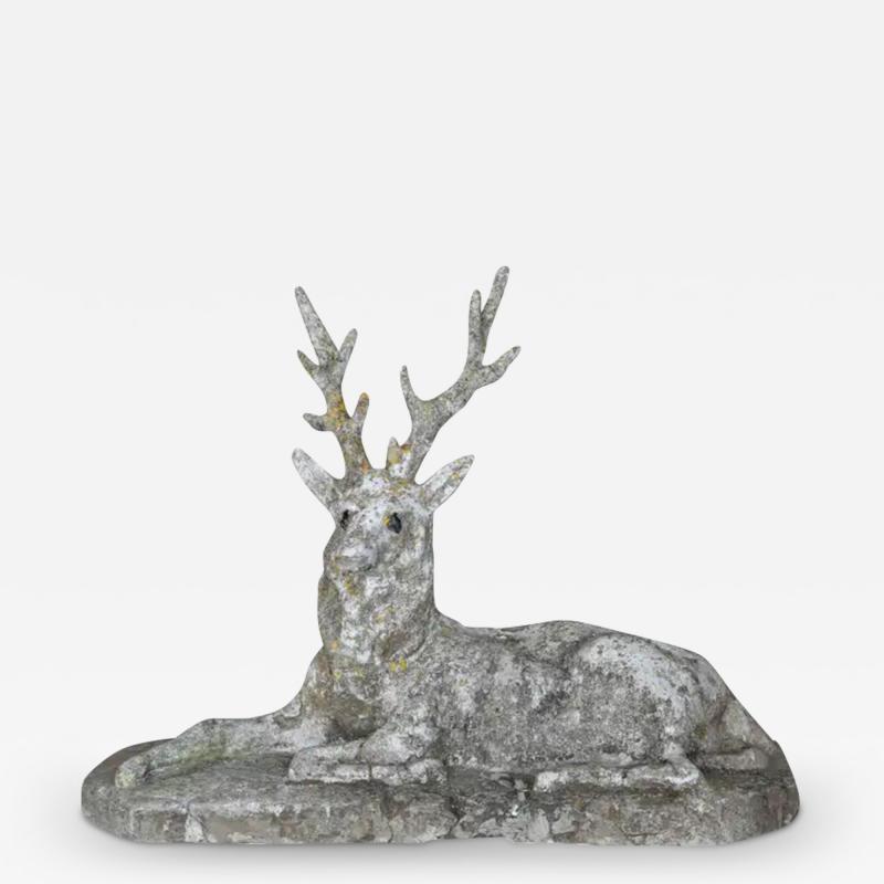 19th Century Cast Stone Majestic Deer