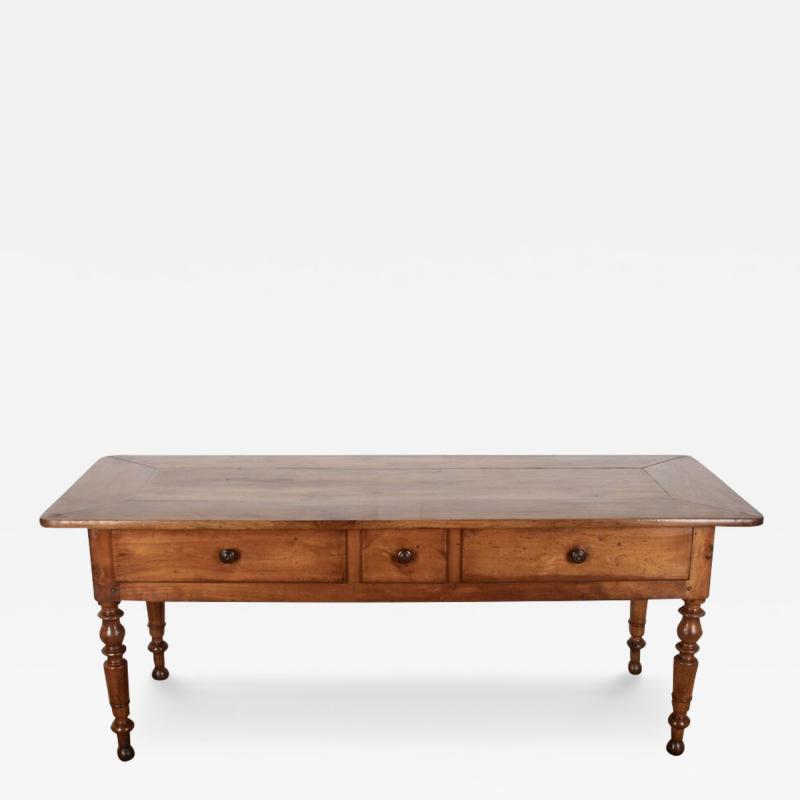 19th Century Cherrywood Three Drawer Serving Table