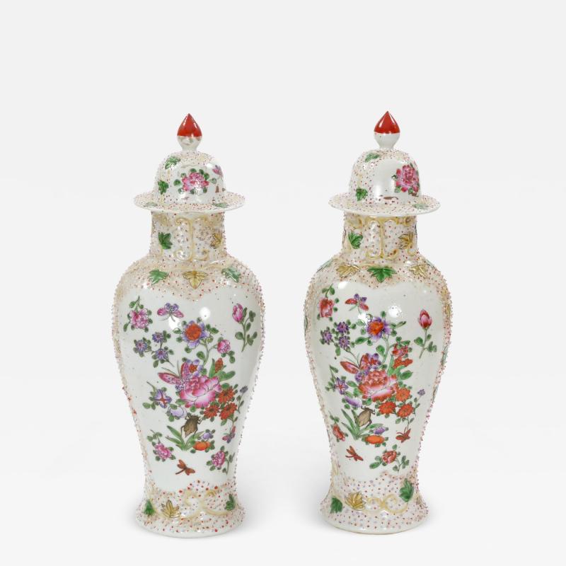 19th Century Continental Style Hand Decorated Floral details Covered Urn