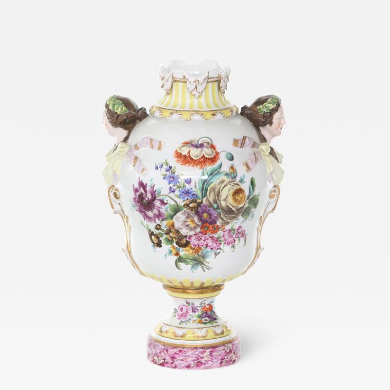 19th Century Dresden Porcelain Decorative Urn
