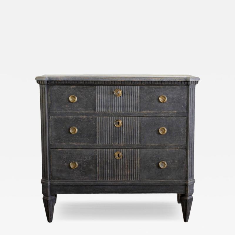 19th Century Ebonized Gustavian Commode