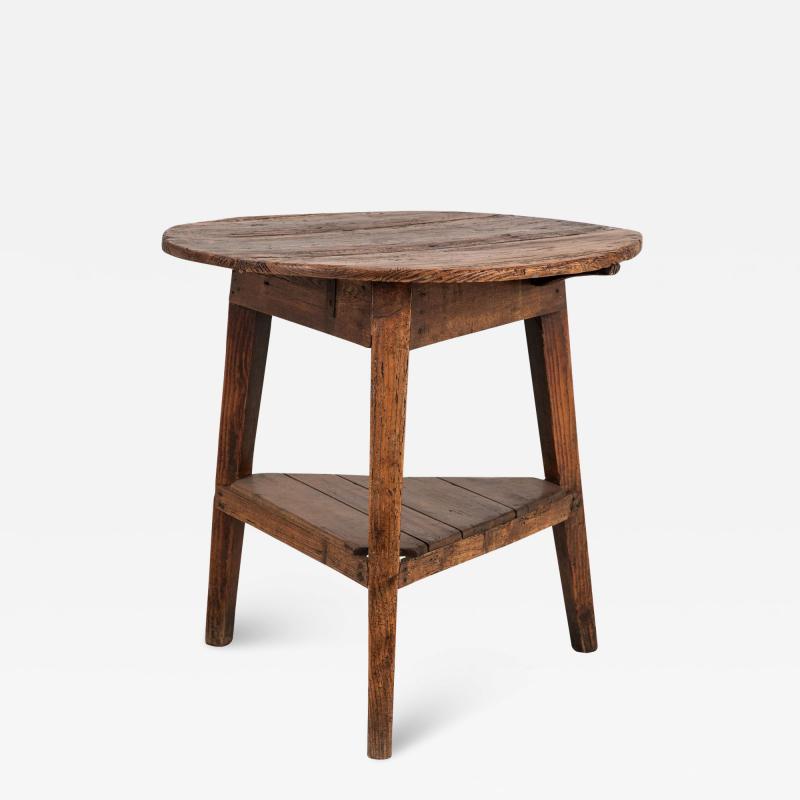 19th Century English Fruitwood Cricket Pub Table