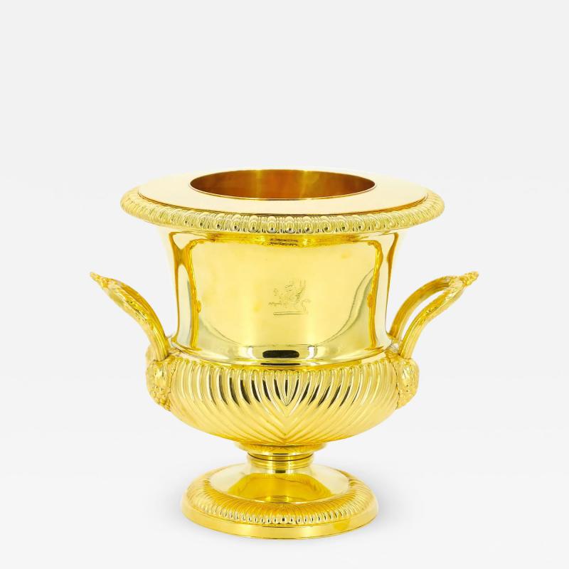 19th Century English Gold Washed Silverplate Champagne Cooler