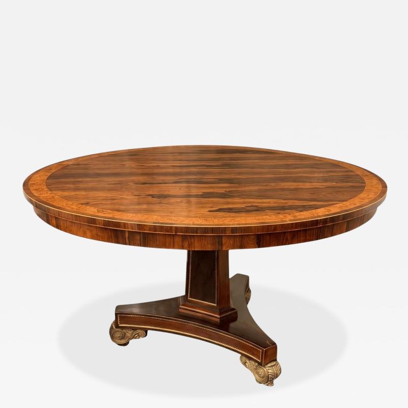 19th Century English Regency Rosewood Tilt Top Center Table