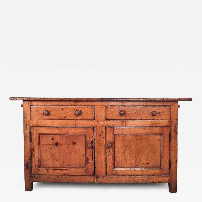 19th Century English Rustic Pine Sideboard Cabinet