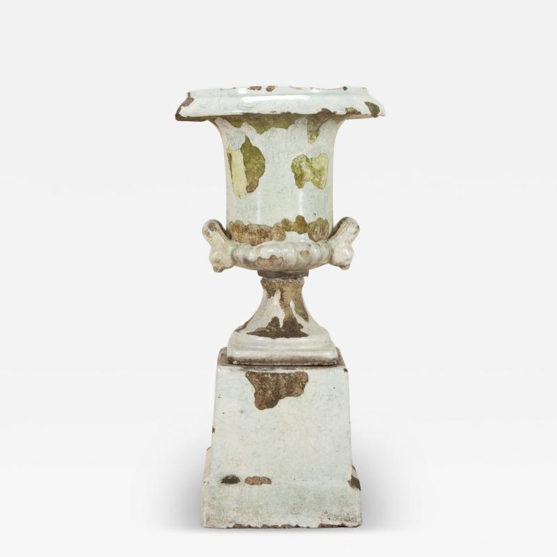 19th Century English Terracotta Urn on Pedestal