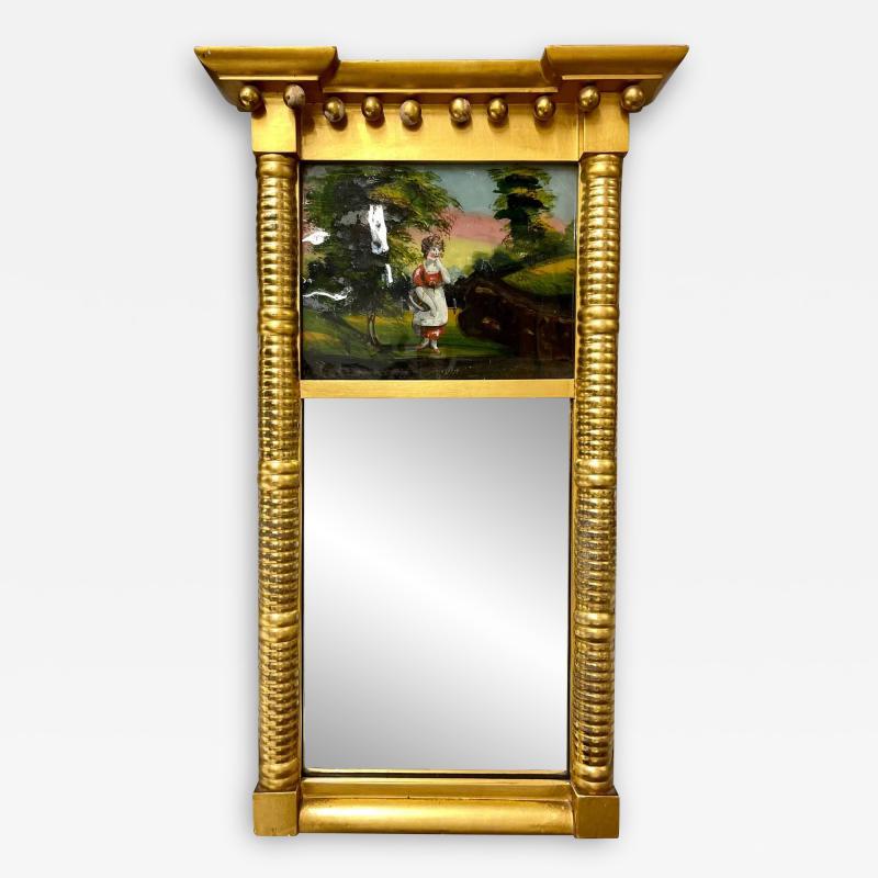 19th Century Federal Eglomise Wall or Table Mirror