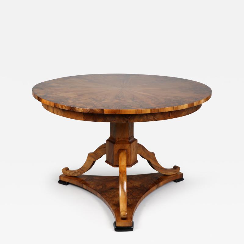 19th Century Fine Biedermeier Walnut Table Vienna c 1825 