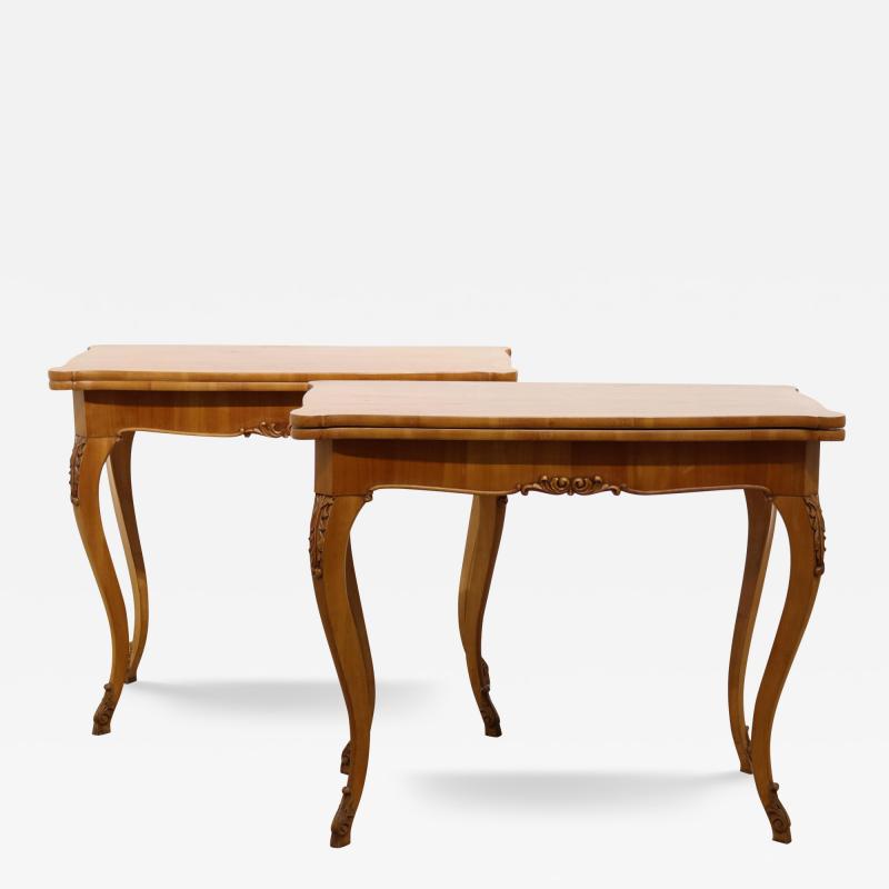 19th Century Fine Pair of Biedermeier Cherry Console Tables Vienna c 1835 