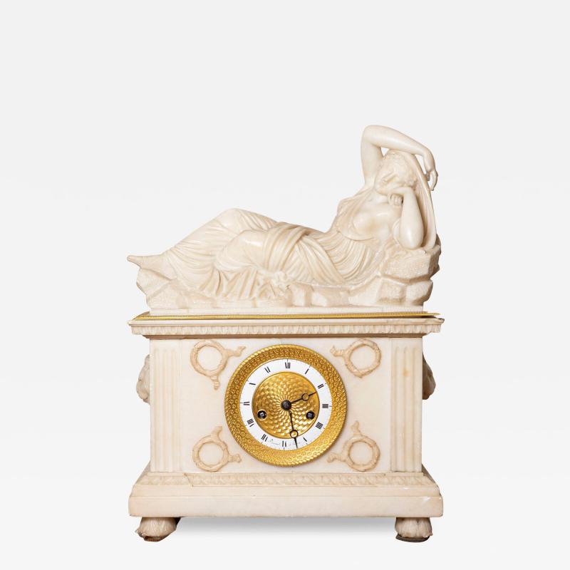 19th Century French Alabaster Clock