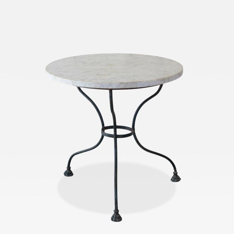 19th Century French Carrara Marble Garden Table