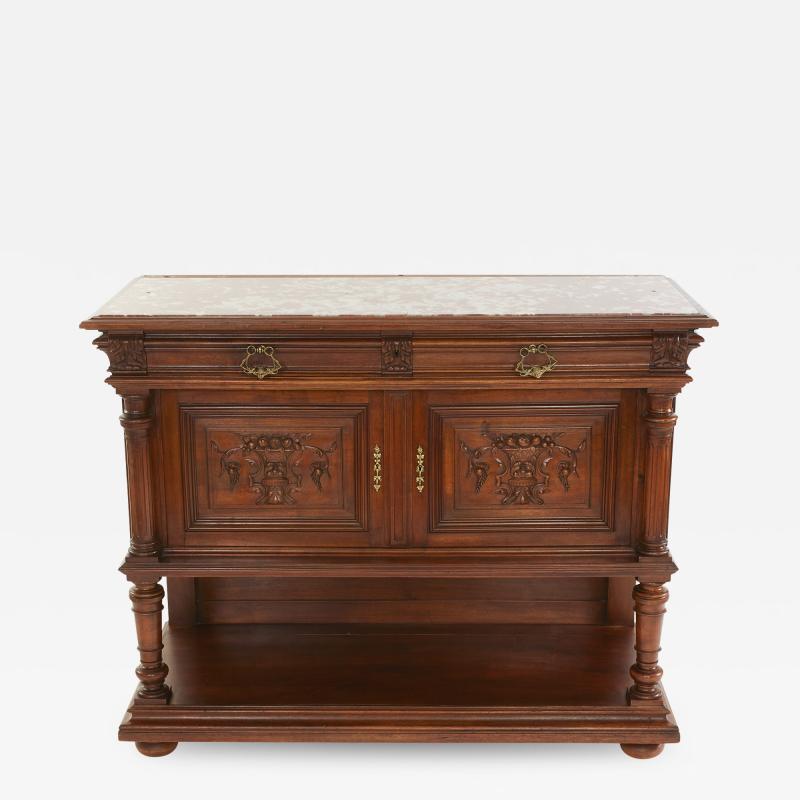 19th Century French Carved Oak Server Sideboard